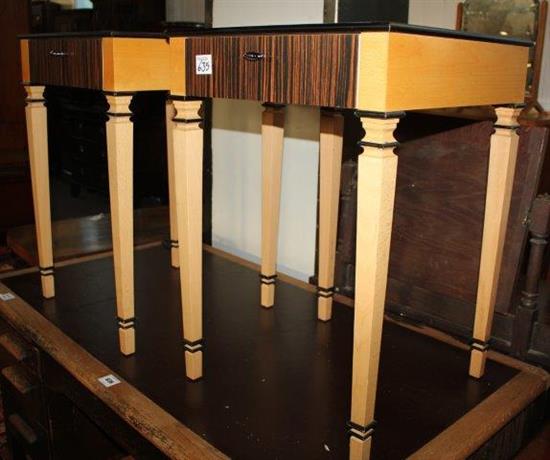 Pair Biedermeier style tables(-)